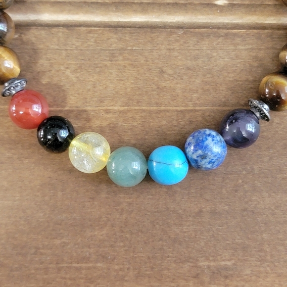 Hand Crafted Tigers Eye Gemstone Bracelet Beaded  Women Bohemian Boho Handmade - Picture 3 of 3